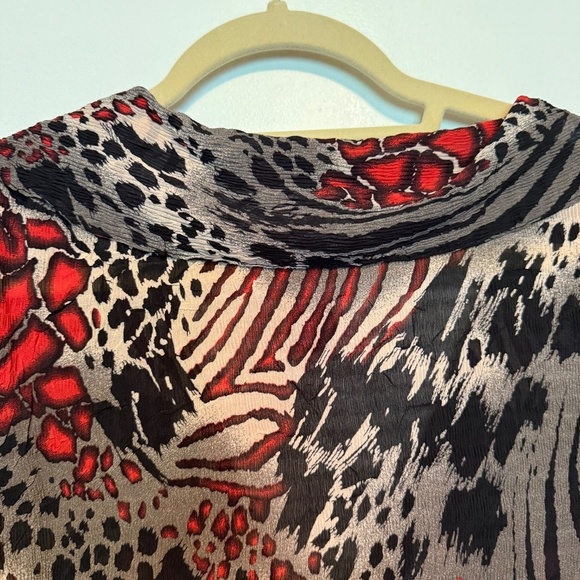 NWOT Rossi Roma Animal Print Long Sleeve Blouse Size XL - Picture 10 of 13